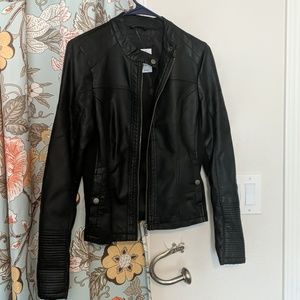 Black faux leather jacket